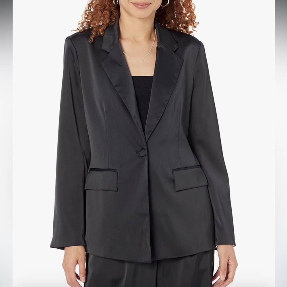 Black satin blazer